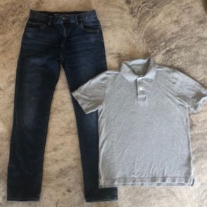 Gap bundle 14 Reg Slim Jeans and Gray XL S/S Polo